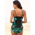 thumbnail image 6 of Dokotoo Women's Black 2 Pieces Swimsuit Floral Print High Neck Swimwear Set Tankini Tops with Short Size Medium US 8-10, 6 of 6