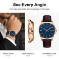 thumbnail image 3 of Watches for Man Minimalist Quartz Watch with Leather Strap & Calendar 30M Water Resistant Watch Gift for Man, 3 of 8