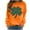 #240 Orange, variant on Women’s St. Patrick Sweatshirt Holiday Clover Graphic Cozy Seasonal Everyday Pullover, Orange,XL