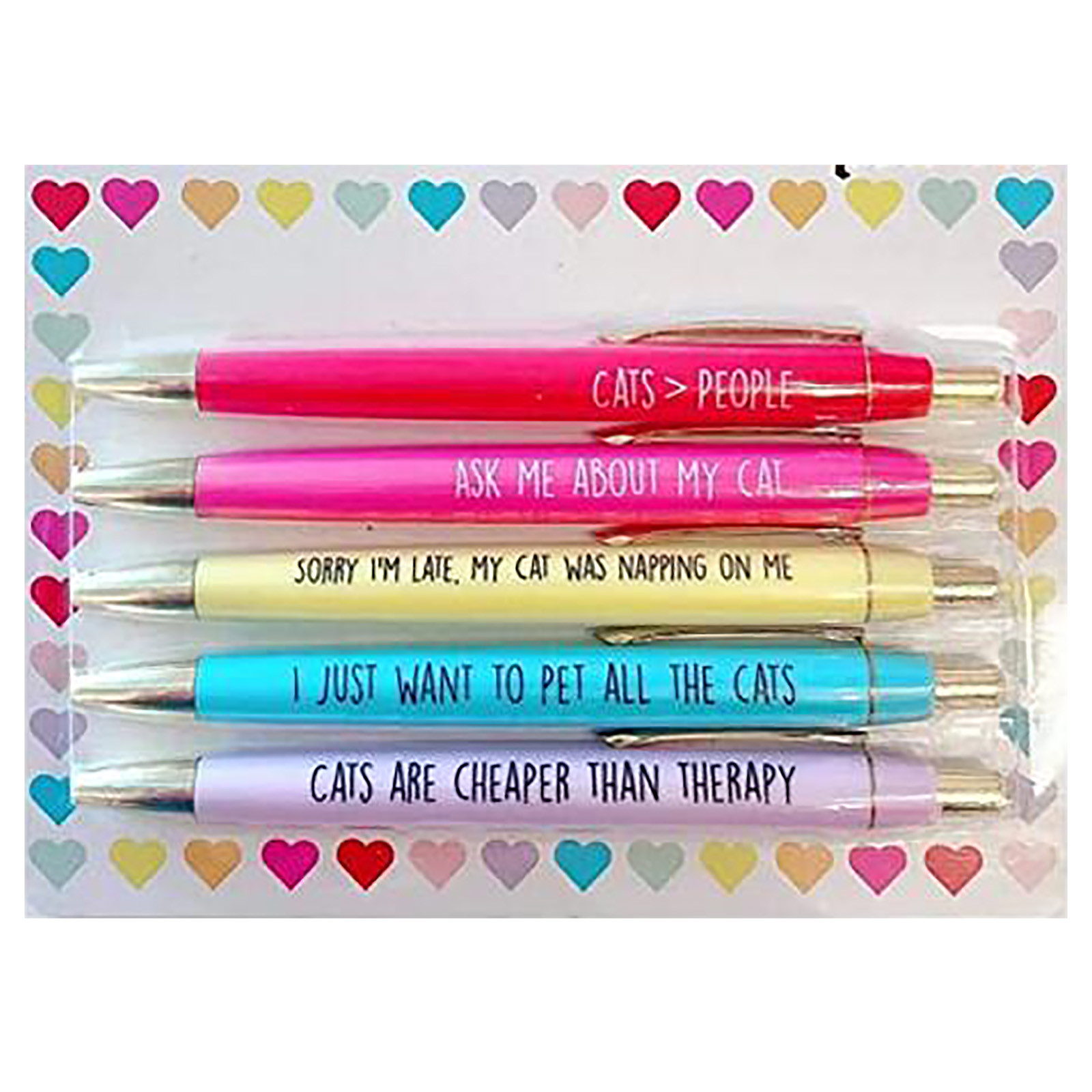 Daylightpeach 5 Pcs Pet Lovers Pens, Cat Dog Lovers Ballpoint Pens Set