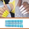 thumbnail image 3 of Minnieouse Uñas postizas largas, cortas, de mano, multicolor, manicura de uñas, accesorios de belleza DIY, cubierta completa, puntas de arte Juegos de manicura Azul, 3 of 5