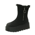thumbnail image 3 of Sentmoon Bottes Femmes Bottes Femmes Mode Décontractée Hiver Confortables Bout Rond Semelle Épaisse Talon Épais Mode et Confortable Fermeture Éclair Latérale Bottes Courtes Chaudes, 3 of 10