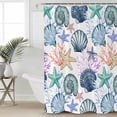 thumbnail image 6 of Shower Curtains Starfish Marine Life Bath Curtain Shell Ocean Coral Waterproof Bathroom Shower Curtain Set with Hooks Decoration 72 x 84 Inches, 6 of 7
