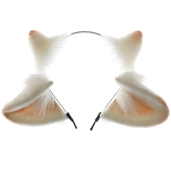 Jiibva Plush Lamb Ear Headband, Cute Sheep Ear Hairhoop for Dress-Up Costume Hairband Halloween Headpieces Dress-Up Headband