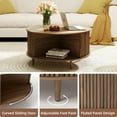 thumbnail image 5 of JOINICE Round Coffee Table for Living Room ,Fluted Center Table with Storage,for Living Room,Walnut, 5 of 6