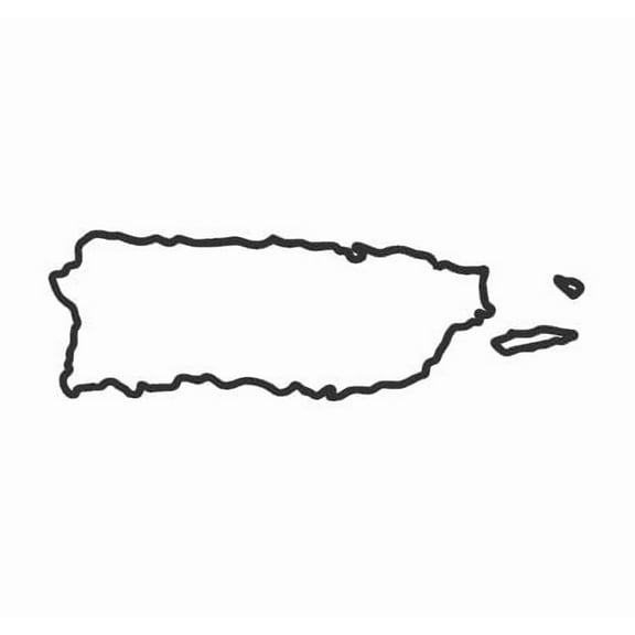 State Map Outline Puerto Rico Vinyl Decal Sticker UV & Waterproof Bumper Window Laptop Automotive Water Bottle Gift accessories – BLACK 6"