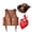 Coffee, variant on YunPes Cowboy Outfits Set for Kids Open-Front Faux Suede Vest with Cowboy Hat & Red Bandana Unisex Teen Halloween Holiday Party Playwear