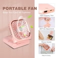 thumbnail image 2 of Ventilador portátil de mano, banco de energía recargable, 3 velocidades (rosa), 2 of 4