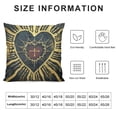 thumbnail image 5 of SHANXI Throw Pillow Covers Sacred Heart Jesus Gold Black Trendy Vintage Religion Spirituality Love for Couch Living Room 12x12in, 5 of 5