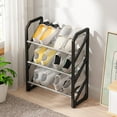 thumbnail image 5 of 3 Tier Shoe Rack, Closet Metal Shoe Rack Organizer Heavy Duty, Stackable, Black, 5 of 8