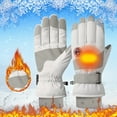thumbnail image 2 of Winter Ski Snow Gloves for Men, Women, Youth | Touchscreen & Waterproof Cold Weather Hand Warming Gloves Winter Work Gloves,Color:Light Gray, 2 of 4