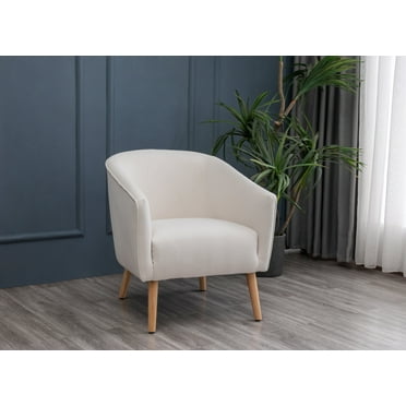 Wovenbyrd Rodin Modern Barrel Accent Chair, Indoor - Cream