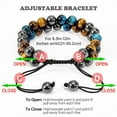 thumbnail image 3 of Fymlhomi Triple Protection Bracelet - Bracelet for Men and Women Natural Tiger Eye Stone Hematite and Obsidian 8mm Healing Crystal Bracelet Good Luck Prosperity Health, 3 of 7