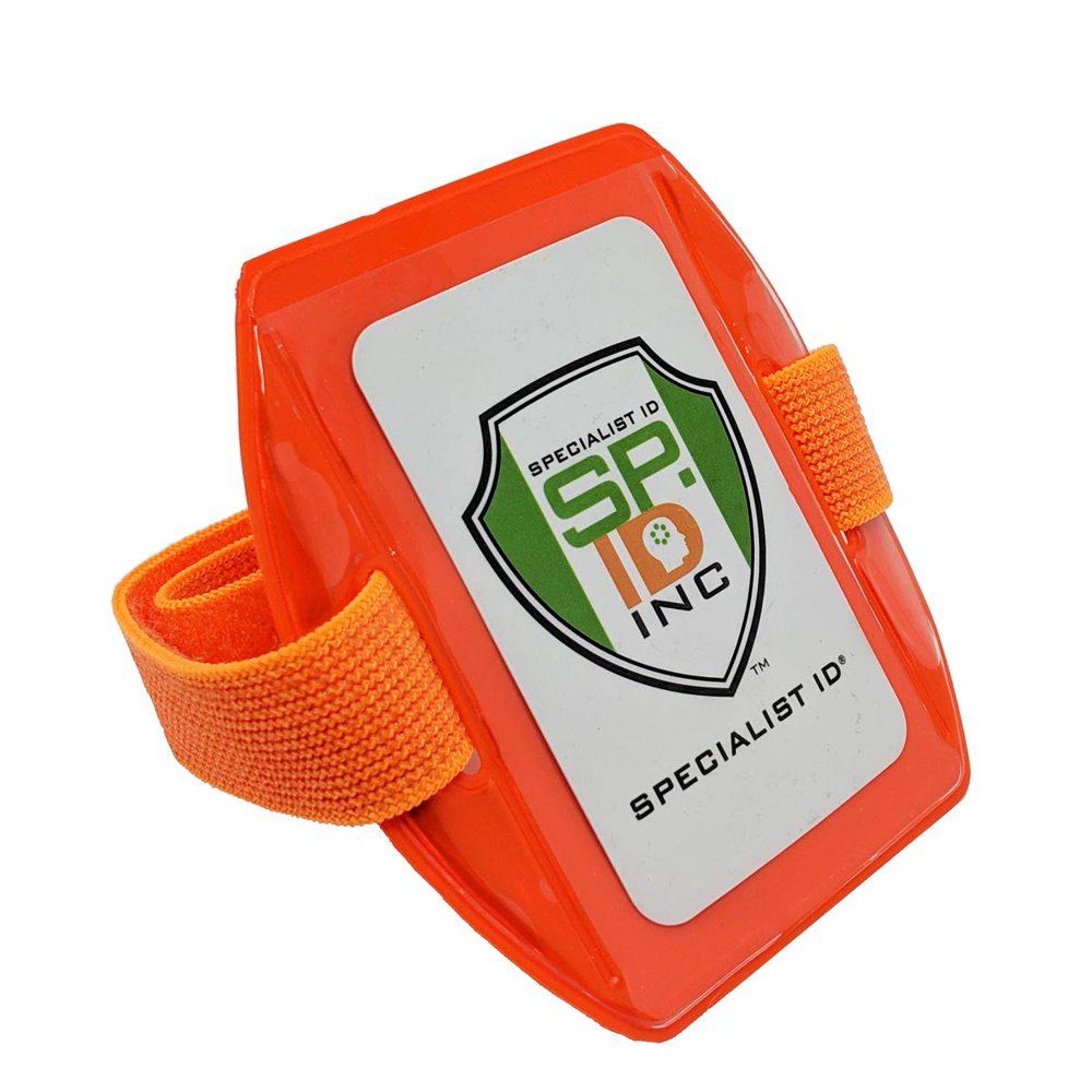 Heavy Duty Reflective Armband ID Badge Holder Hi Visibility Bright