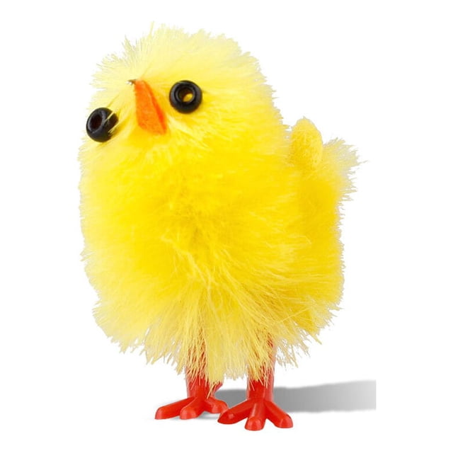 Toystoory Mini pollito de Pascua de plástico amarillo para manualidades, pantalla de simulación de fibra química, decoración para niños, Kits de decoración para fiestas