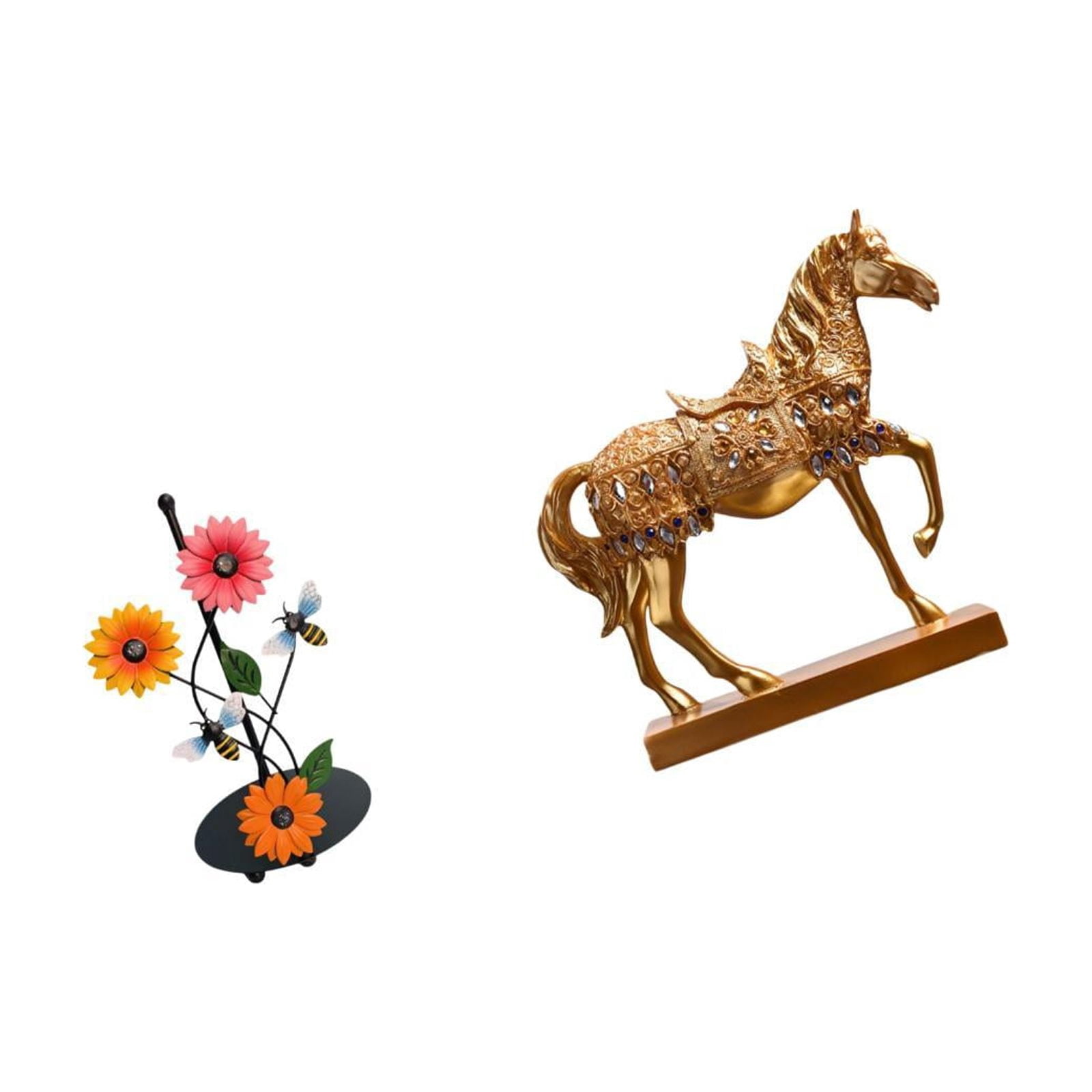 Fiocias Horse Paper Towel Holder Dispenser Non Slip Vertical Tissue Holder Rack Figurine Decoration Animal Sculpture Engraved Resin Figurines for Home Office