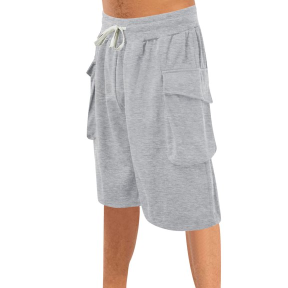 Ramiter Shorts for Men Men's Summer Casual Short Pant Casual Hawaiian Style Printed Short Floral Beach Splicing Fashion Pants Shorts Grey,L