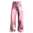 thumbnail image 4 of IDALL Wide Leg Jeans Woman High Waisted Jeans Women's Vintage Flower Print Casual Wide Leg Pants Baggy Jeans Boyfriend Jeans Pink 5 3XL, 4 of 4