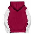 thumbnail image 5 of Miluxas Sweatshirts for Teen Girls Long Sleeve Hooded Pullover Hoodies Casual Tops Winter Youth Sweatshirt with Pocket Red 3-4Years, 5 of 5