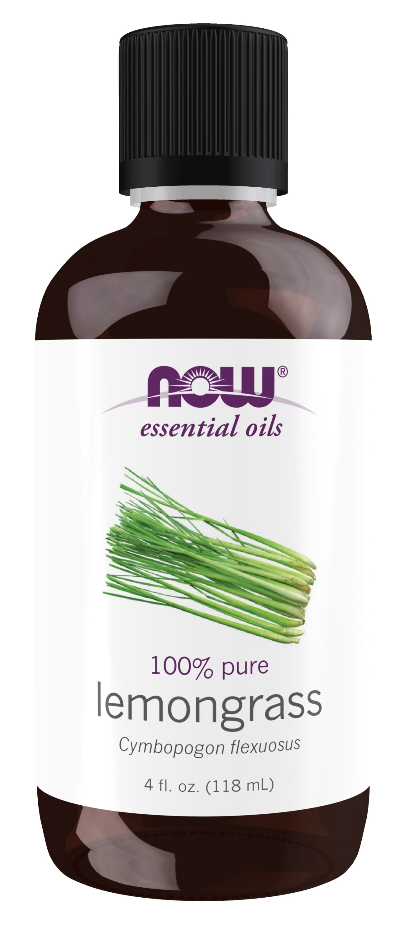 NOW Essential Oils, Lemongrass Oil, Uplifting Aromatherapy Scent, Steam Distilled, 100% Pure, Vegan, Child Resistant Cap, 4-Ounce