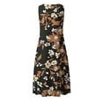 thumbnail image 6 of VBVC Women's Floral V-Neck Maxi Dress,Sleeveless Button Detail Flowy Dress For Women,Ladies Summer A-Line Beach Boho Sundress with Pockets,Black,S-5XL, 6 of 6