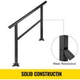 thumbnail image 3 of VEVOR 3-4 Steps Handrail Adjustable from 0 to 50 Degrees Outdoor Stairs 48 X 35.5 inch Outdoor Handrail for Stairs Outdoor Aluminum Black Stair Railing, 3 of 11