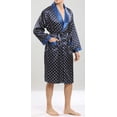 thumbnail image 3 of Men's Satin Robe with Short Set Silk Lightweight Bathrobe Sleepwear 2 Piece, 3 of 7
