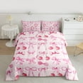 thumbnail image 2 of Homewish Cartoon Cherry Bow 3 Pieces Queen Comforter Set for Children Girls,Dreamy Princess Ultra Soft Bedding Sets,Kawaii Pink Bowknot Bedding Comforter Set,Breathable Home Decor,Reversible, 2 of 8