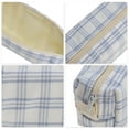 thumbnail image 3 of Unique Bargains 1 Pc Plaid Retro Style Drawstring Makeup Bag for Vacation White Blue Cotton, 3 of 6