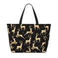 thumbnail image 2 of KdxioChristmas Gold Deers for Beach Bag for Women Large Beach Tote Bag Waterproof Sandproof Swim Bag with Zipper Pockets Beach Vacation Travel, 2 of 7