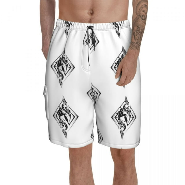 Tattoo Board Shorts Beach Swimming Trunks Polyester Pattern Men Swim Trunks