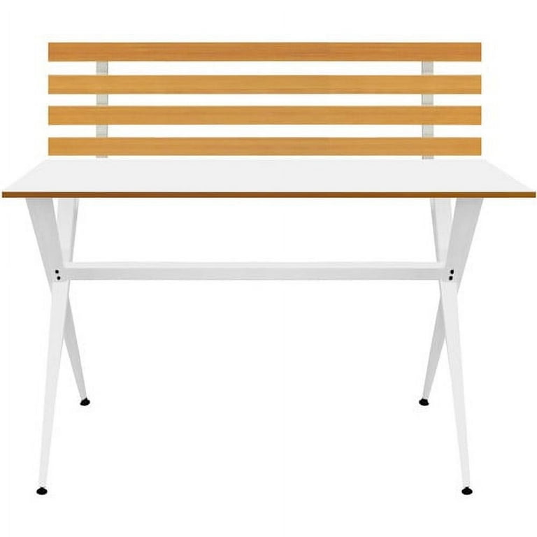 Your Zone Modern Desk with Wood Slab Multiple Colors Walmart