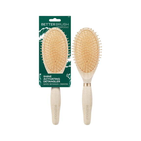 EcoTools Shine Activating Hair Detangler Brush with Anti-Static Technology for All Hair Types