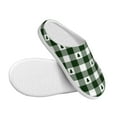 thumbnail image 3 of Haiem Green White Christmas Tree Lumberjack Plaid Print Women's Fuzzy Memory Foam House Slipper Cozy Home Footwear Non-slip Winter Slippers-37/38, 3 of 7