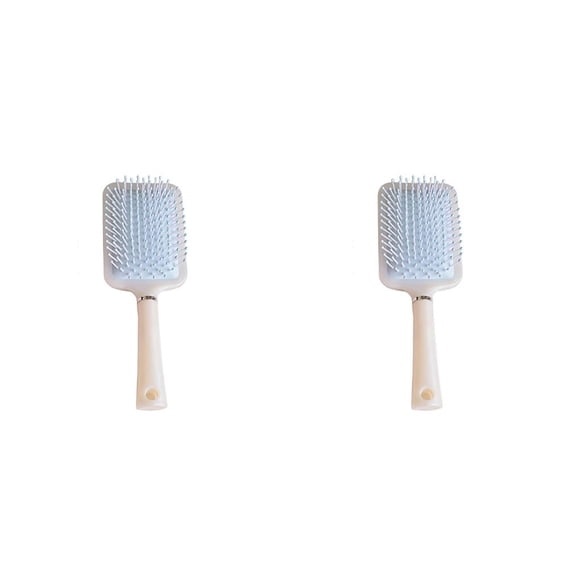 Soidarity Cepillo de pelo Peine portátil Antiestático Peluquería Peines multifuncionales Navidad Peluquería Accesorios Crema azul azul crema 2piezas