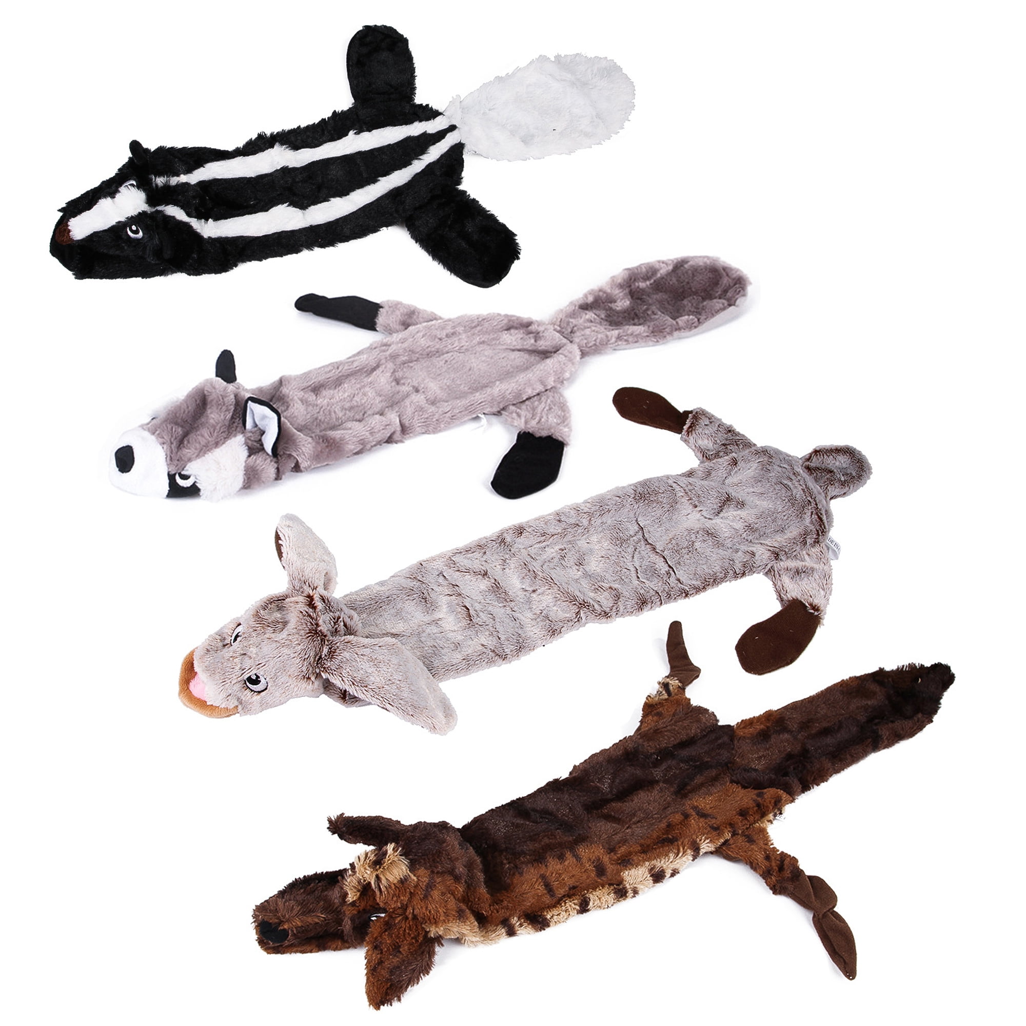 Kepooman 4 Pieces Dog Squeaky Toys for Teething Chewing and Playtime, No Stuffing Plush Animal Dog Toy for Small Medium Large Dog Pets Kepooman 4 Pieces Dog Squeaky Toys for Teething Chewing and Playtime, No Stuffing Plush Animal Dog Toy for Small Medium Large Dog Pets