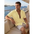 thumbnail image 3 of RICHCOIN Mens Linen Shirts Short Sleeve Button Down Dress Shirts for Men Casual Summer Tops Beach, 3 of 7