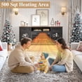 thumbnail image 3 of PAPROOS 70" Fireplace TV Stand for TVs up to 75", Farmhouse Entertainment Center with 23" Electric Fireplace, 2 Drawers, X-Glass Cabinets & Open Shelf, Black and Brown, 3 of 7
