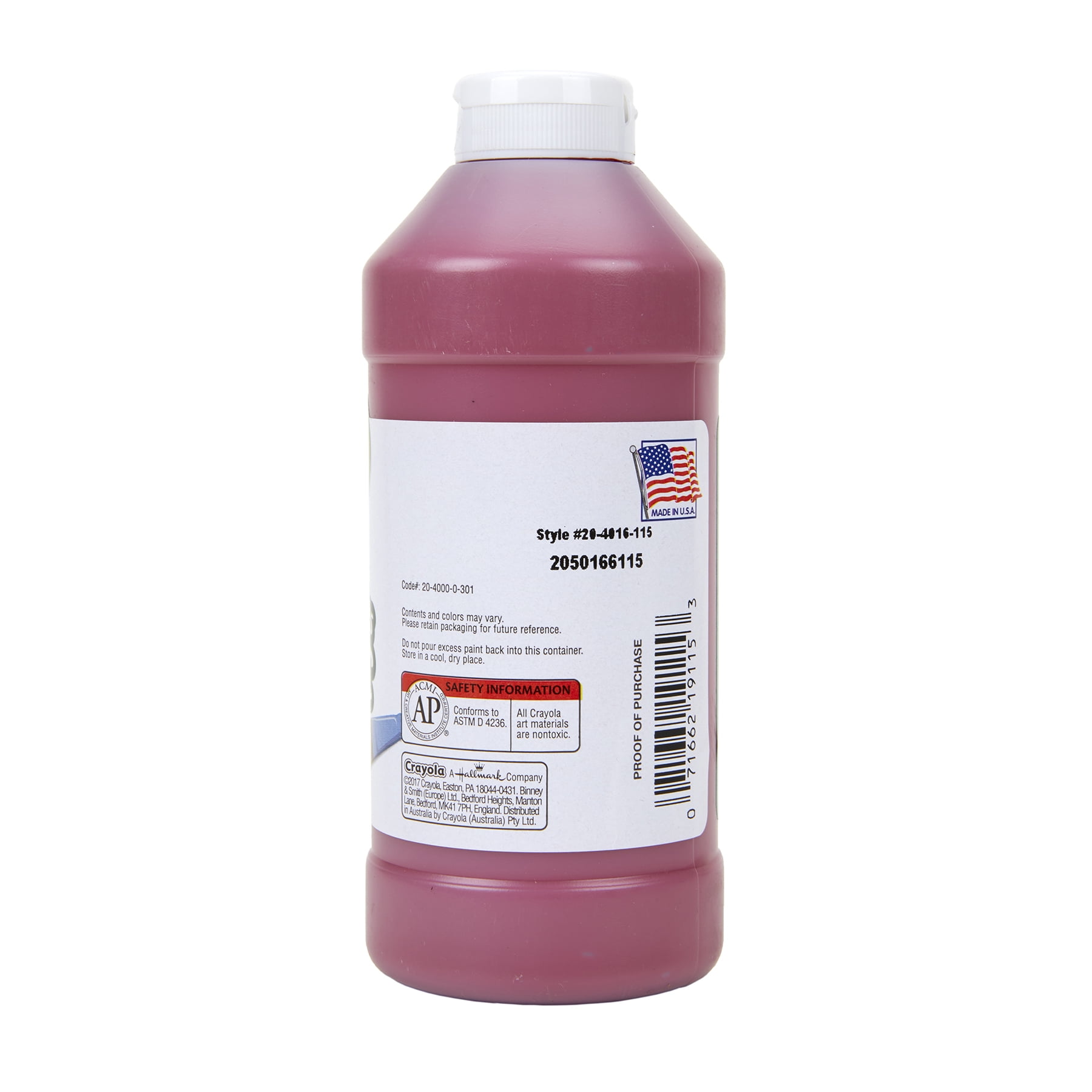Crayola Portfolio Series Acrylic Paint, 16 oz., Deep Red, Pack of 2