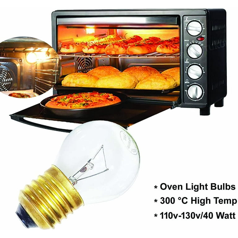 Oven Light Bulb_300°C High Temp 120v 40w Appliance Bulb G45 E26/E27  Socket,Replacement Bulbs for Oven,Stove,Lava Lamps,Refrigerator_400  Lumens_4 Pack 