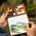 thumbnail image 4 of Mini Watercolor Travel Set Portable Art Journal Drawing Book with Small Board for Artists and Students, 4 of 5