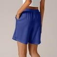 thumbnail image 3 of Simua Women's Solid Elastic Waist Drawstring Shorts | Casual Loose Fit Shorts for Summer Beach & Daily Wear, 3 of 6