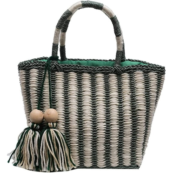 CoCopeaunts Straw Bag for women Summer Beach Bag Woven Hobo Handbag Retro Tote Bag Top Handle Bag Vacation Bucket Bag