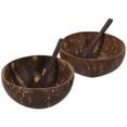 thumbnail image 3 of OUNONA Coconut Shell Bowl for Kitchen Use Natural and Hand Painted Coconut Rice Bowl 2 Sets with Spoons, 3 of 8