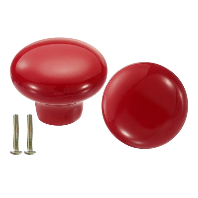 Uxcell 2 Paquetes de Perillas de Cajón de Cerámica Redondas, Rojas