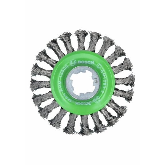 Bosch 4-1/2 Inch Wheel Dia. X-Lock Arbor Stainless Steel Full Cable Knotted Wire Wheel