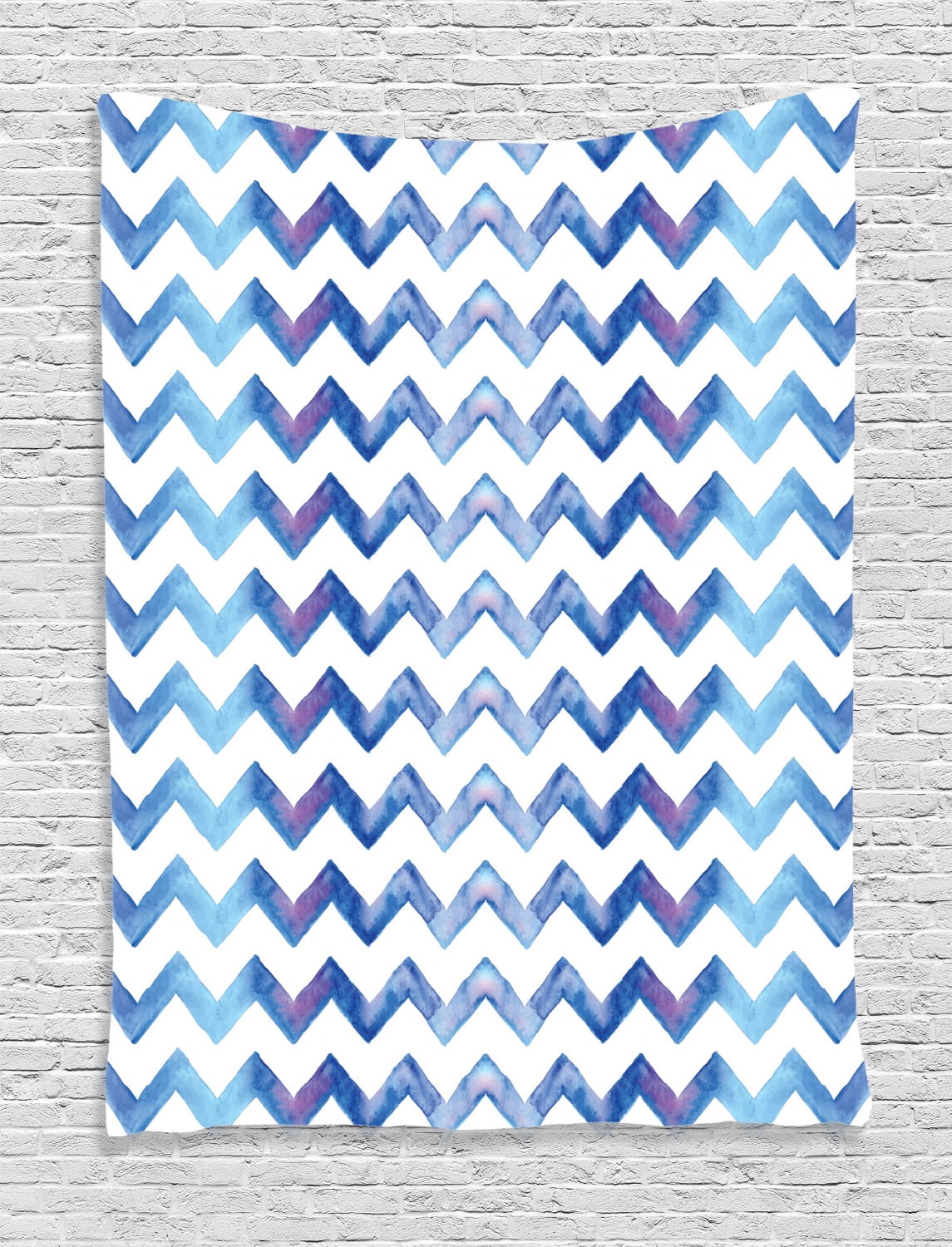 Chevron Decor Wall Hanging Tapestry, Watercolors Style Chevron Patterns ...