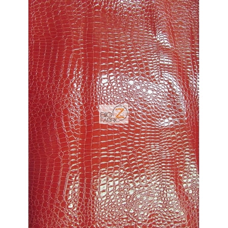 Dot Embossed Leather - Vinyl Faux Fake Leather Pleather Embossed Shiny Alligator Fabric / Red / Sold By The Yard