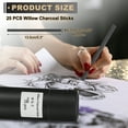 thumbnail image 2 of Uxcell Willow Charcoal Sticks, 5-7mm Willow Charcoal Pencils Soft Sketch Vine Art Supplies Set for Drawing Sketching Shading Painting Artists Beginners (Black, Pack of 25), 2 of 5