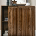 thumbnail image 6 of DUOSONG Mid Century Sideboard With 2 Sliding Door & Solid Wood Decorative Strips, Storage Cabinet For Living Room, Kitchen, Dining, Entryway, Hallway Walnut MDF Primary Living Space Cabinets, 6 of 10